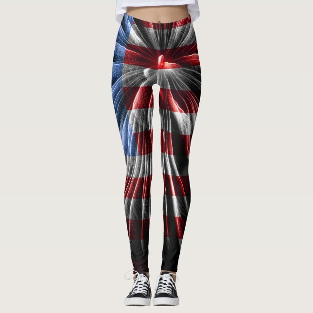 Fireworks Flag Leggings (Front)
