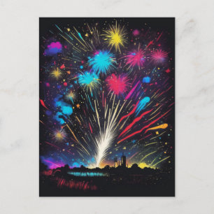 Fireworks   Fourth of July Independence Day Invite Postcard