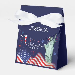 Fireworks Fourth Of July With The Statue Of Libert Favour Box