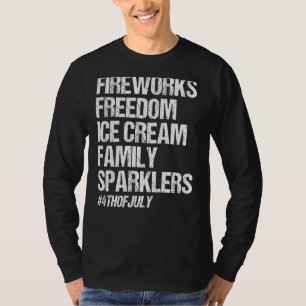 Fireworks Freedom Ice Cream Family Sparklers 4th O T-Shirt