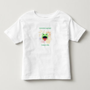 Fireworks Frog for Leap Day February 29th Toddler T-Shirt