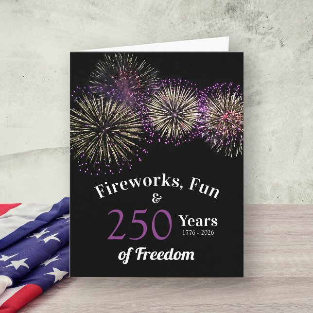 Fireworks, Fun and Freedom 250 Years 4th of July Invitation (Creator Uploaded)