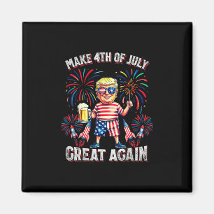 Fireworks Funny Trump Patriotic American Happy 4th Magnet