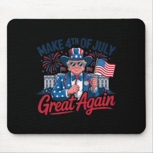 Fireworks Funny Trump Patriotic American Happy 4th Mouse Mat