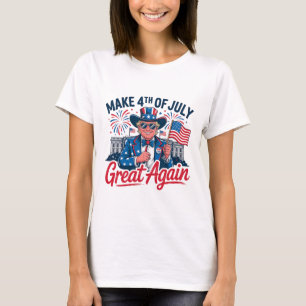 Fireworks Funny Trump Patriotic American Happy 4th T-Shirt