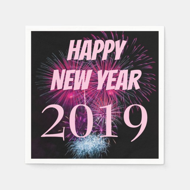 Fireworks Galore New Years Party Napkin (Front)
