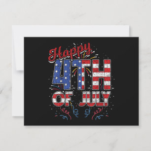 Fireworks Happy 4th of July US Flag American 4th o Holiday Card