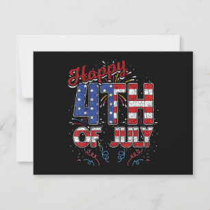 Fireworks Happy 4th of July US Flag American 4th o Invitation