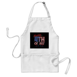 Fireworks Happy 4th of July US Flag American 4th o Standard Apron