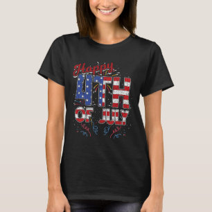 Fireworks Happy 4th Of July Us Flag American 4th O T-Shirt