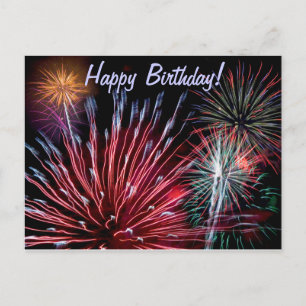 Fireworks, Happy Birthday! Postcard
