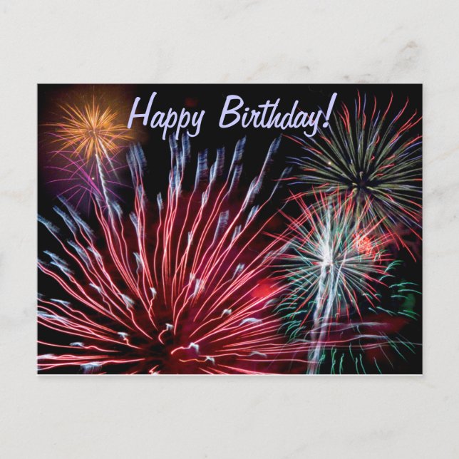 Fireworks, Happy Birthday! Postcard (Front)