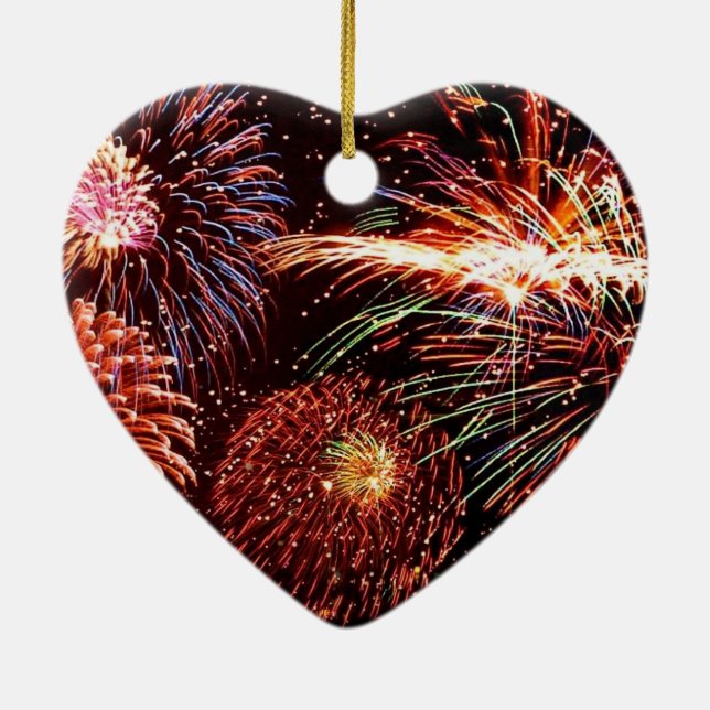 Fireworks Heart Ornament (Back)