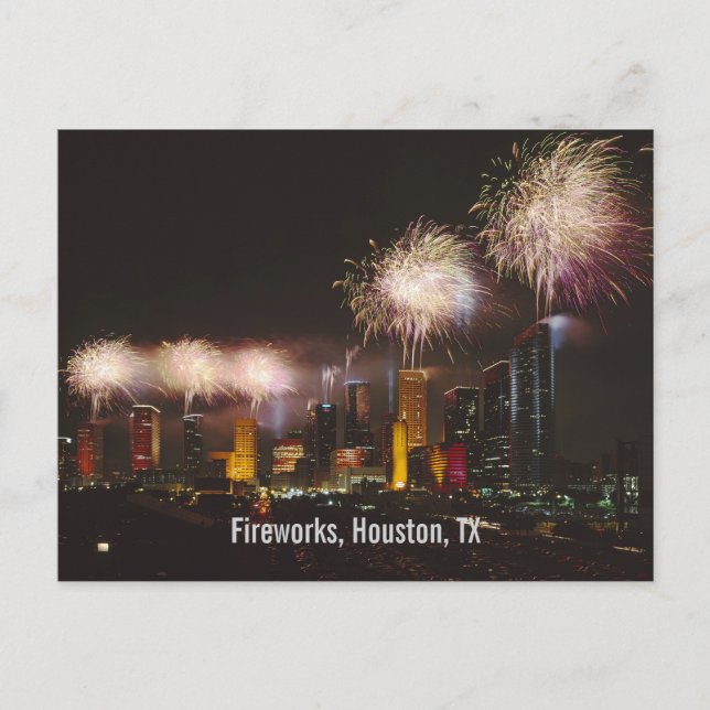 Fireworks, Houston, Texas Postcard (Front)