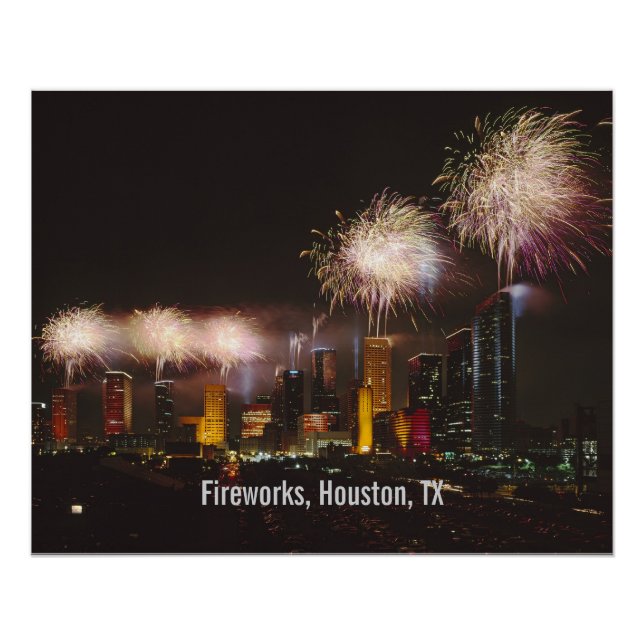 Fireworks, Houston, Texas Poster (Front)