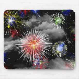Fireworks In Clouds Mouse Mat