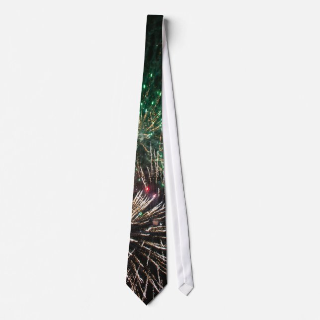 Fireworks in dark sky tie (Front)