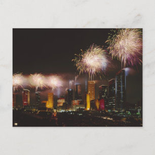 Fireworks in Houston Texas Postcard