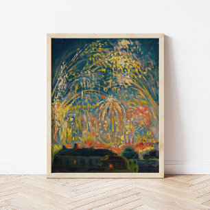 Fireworks in Nice Nikolai Tarkhov Poster