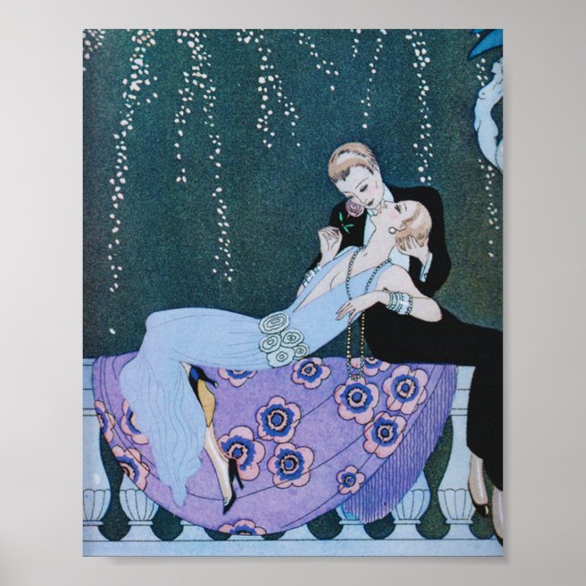 Fireworks in Paris Art Deco Poster (Front)