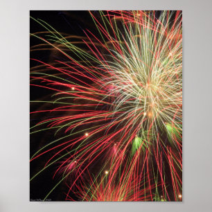 Fireworks in the Night Sky Poster