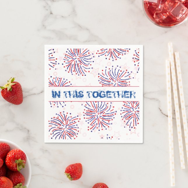 Fireworks in this together napkin (Insitu)