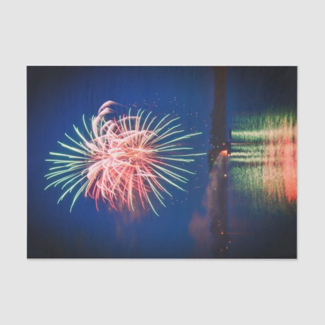 Fireworks Independence Day Colourful 4th Of July Tissue Paper (Front)