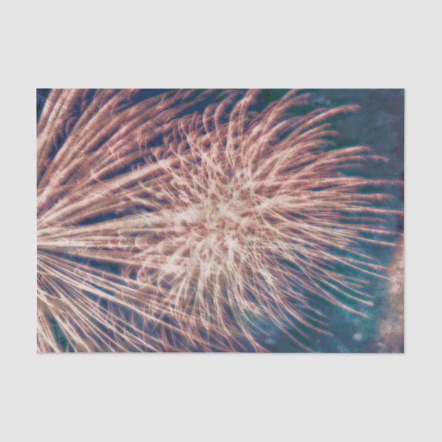 Fireworks Independence Day Teal 4th Of July Tissue Paper (Front)