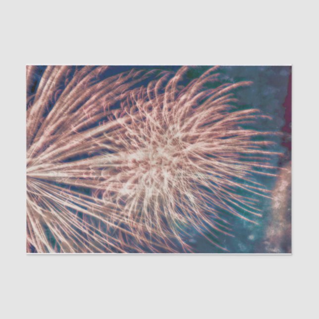 Fireworks Independence Day Teal 4th Of July Tissue Paper (Front)
