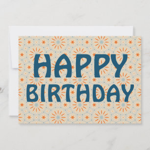 Fireworks-Inspired Pattern Happy Birthday Card