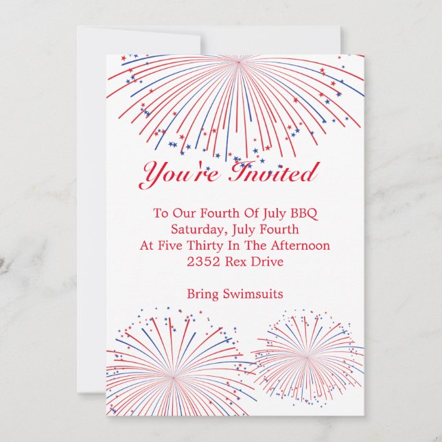 Fireworks Invitation (Front)