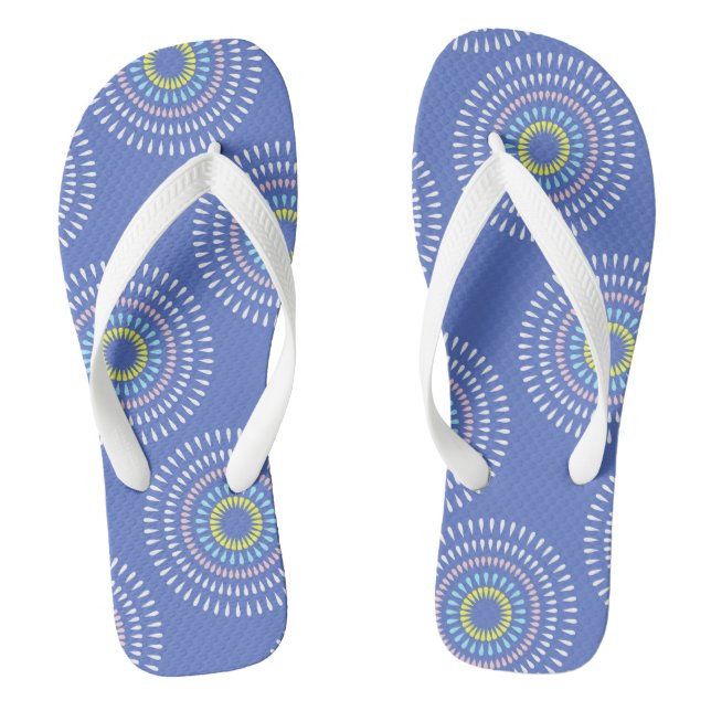 Fireworks Japanese Blue Flip Flops (Footbed)