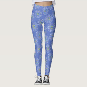 Fireworks Japanese Blue Leggings
