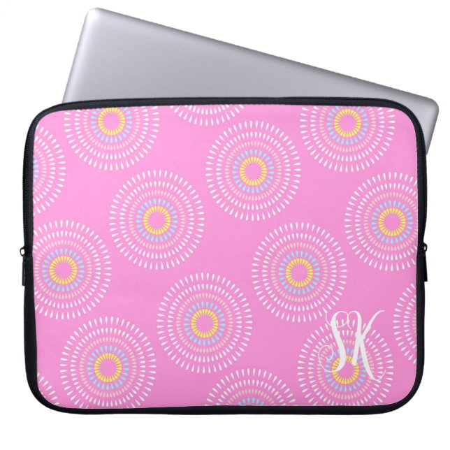 Fireworks Japanese  Pink Laptop Sleeve (Front)