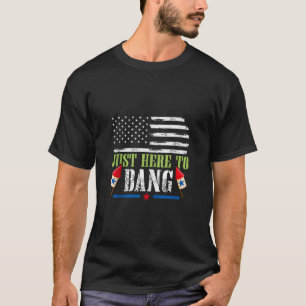 Fireworks JUST HERE TO BANG Funny Pyrotechnics Fir T-Shirt