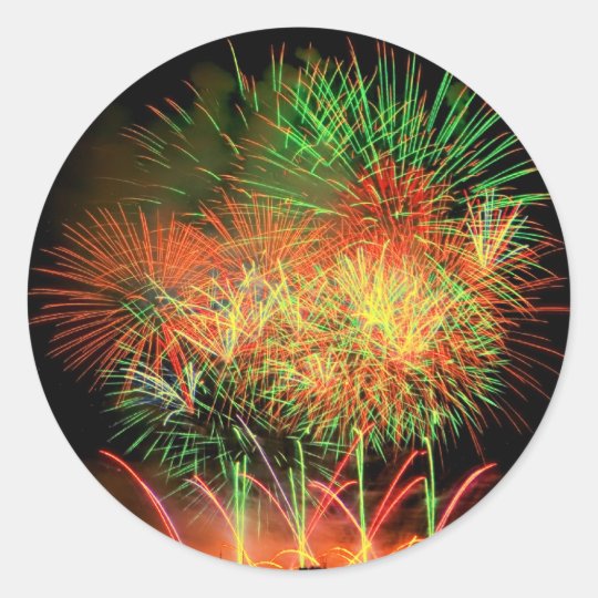 Fireworks Lighting up the Sky Classic Round Sticker