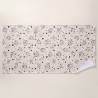 Fireworks n Stars Beach Towel