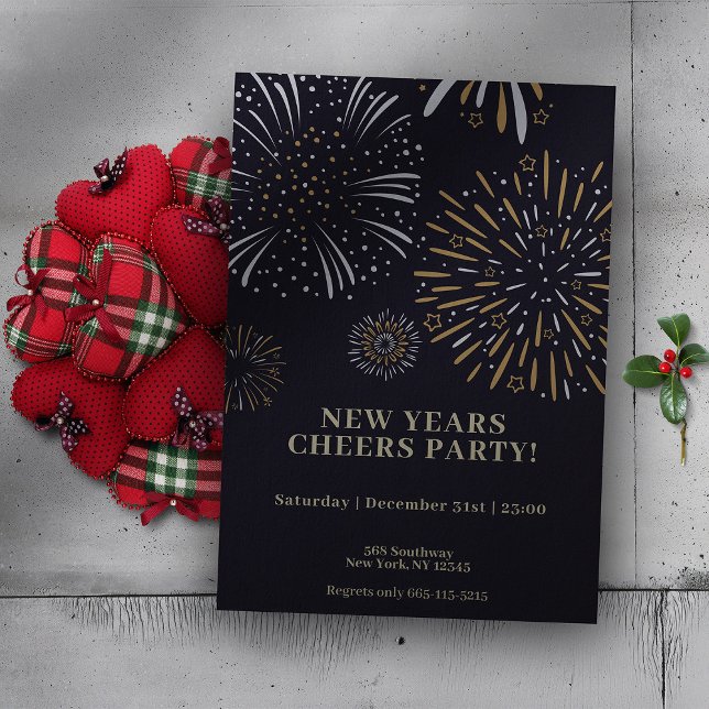 Fireworks - New Year Holiday Invitation Template (Creator Uploaded)