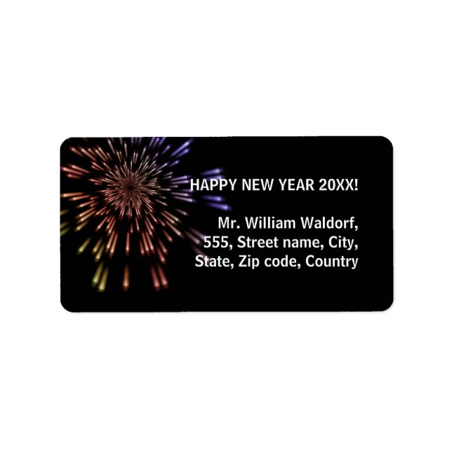Fireworks New Year Label (Front)