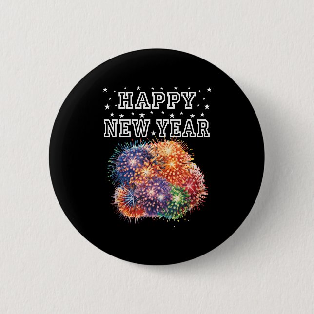 Fireworks New Year's Eve Party  6 Cm Round Badge (Front)