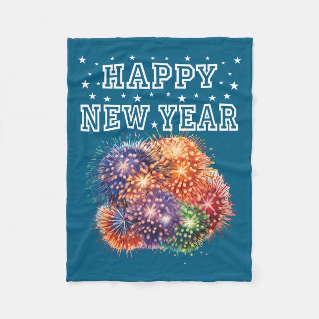 Fireworks New Year's Eve Party  Fleece Blanket (Front)