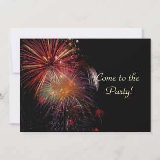 Fireworks New Years Eve Party Invitation Cards