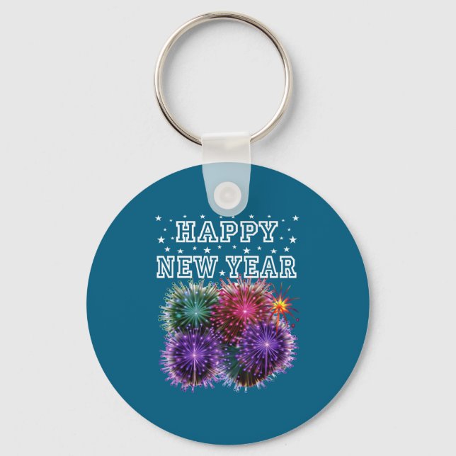 Fireworks New Year's Eve Party  Key Ring (Front)
