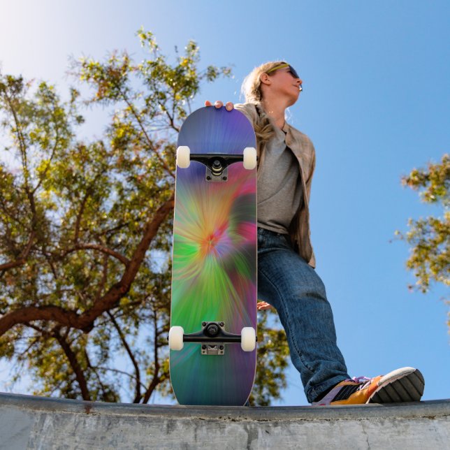Fireworks of colors - cool fractal art   skateboard (Outdoor 1)