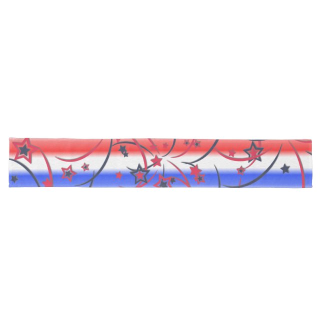 Fireworks on Red White Blue Long Table Runner (Horizontal)