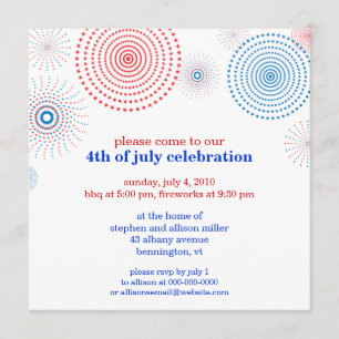 Fireworks on the Fourth Party Invitation