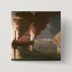Fireworks on the Seine 15 Cm Square Badge