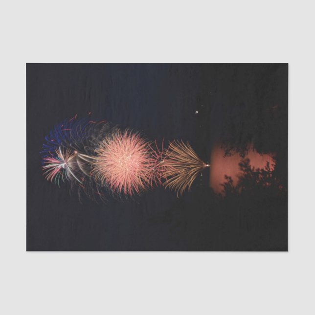Fireworks Orange Black Fourth Of July Tissue Paper (Front)