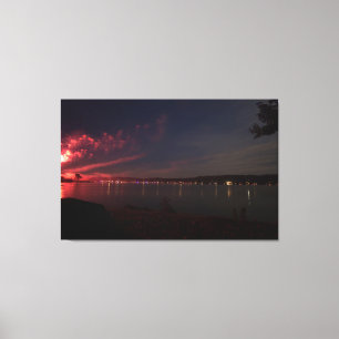 Fireworks Over Atwood Lake, Ohio Canvas Print