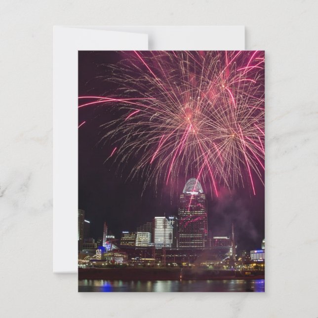 Fireworks over Cincinnati Holiday Card (Front)